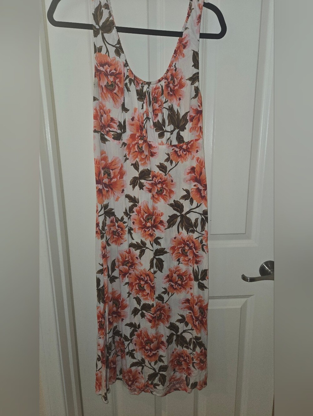 Old Navy Floral Midi Dress in Peach and Brown